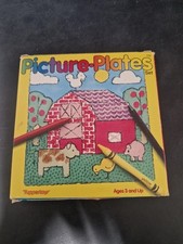 Vintage Tuppertoys Picture Plates Complete Set of 6 Texture Rubbing Boards 1990