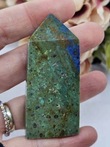 Chrysocolla crystal point - chrysocolla,