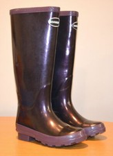 HAVAIANAS Womens Tall Knee Hi Metallic Aubergine Rubber Rain Boot NEW size 5