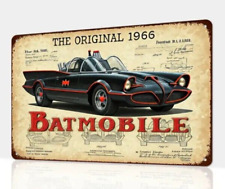Bat Man THE ORIGINAL 1966 BATMOBILE DESIGN METAL SIGN 20x30cm RETRO wall art