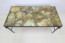 Attractive Stone Top Coffee Table on Metal Feet - Unusual
