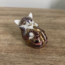 Royal Crown Derby Cat Laying
