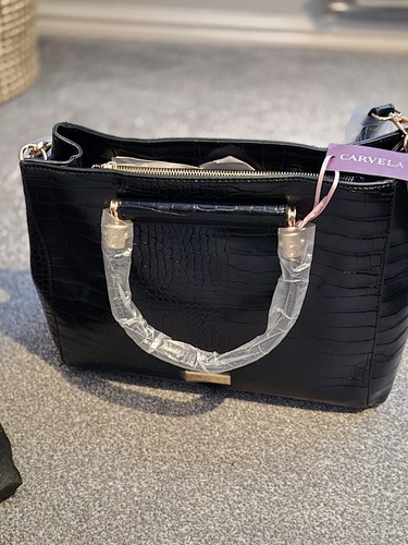 Carvela black leather handbag - black,