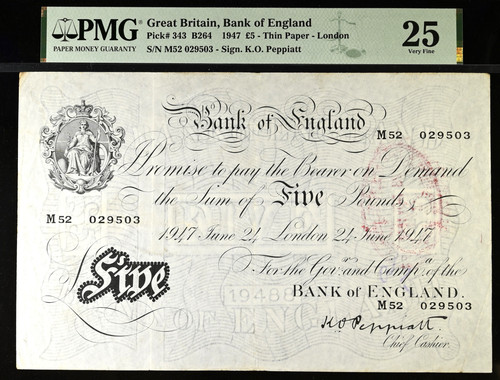White five pound bank note - pound,