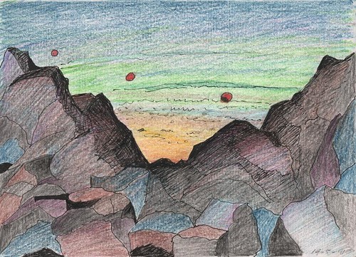 Abstract surrealist fishing - surrealist,