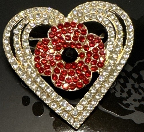 Poppy brooch embellished - poppy, ~