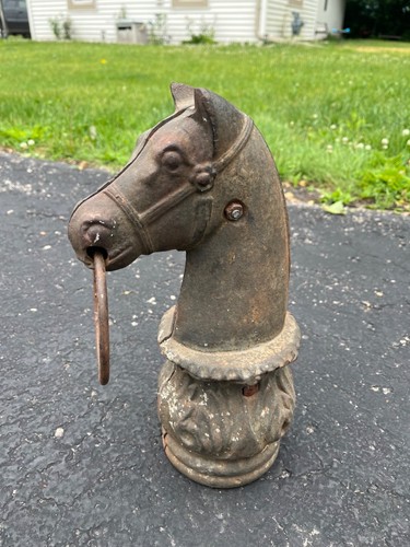 Antique cast iron horse head - iron,