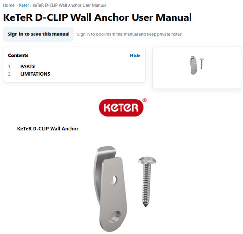 Genuine keter metal - keter, d-clip