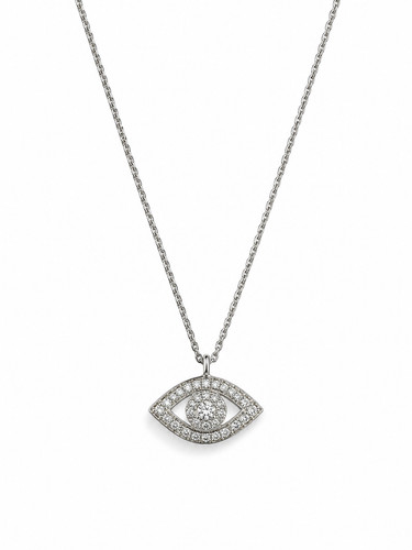 Diamond eye necklace - eye, rhodium