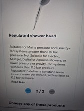 WATER EFFICIENT REGULATED SHOWERHEAD PLASTIC WITH CHROME FINISH WRAS APPROVED BN
