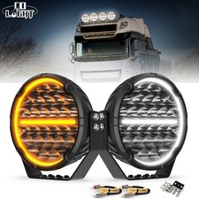 Pair 9 Inch Black LED Driving