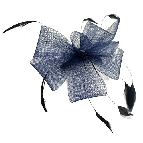 Navy blue mesh bow - mesh,