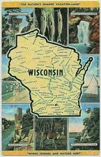 Vintage Map Postcard