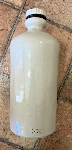 Antique cream stone ware hot - antique,
