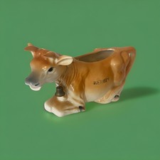 Vintage Retro Guernsey Brown Cow Pottery Creamer Jug /Milk Jug