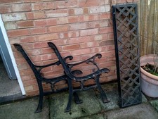 Vintage Garden Ornate Decorative Cast Iron Bench Ends/Back Rest Collection