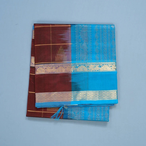 Dark maroon pure silk - silk, cotton