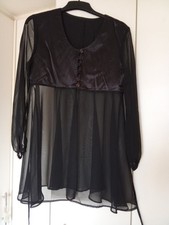 Vintage georgette, black smock