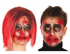 Adults Transparent Blood Drip Horror Zombie Halloween Fancy Dress Full Face Mask