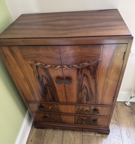 Vintage figured walnut tallboy - walnut,