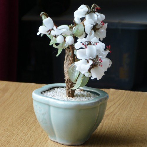 Vintage jade green white glass - white,