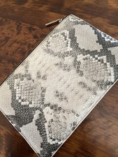 Whistles Grey Black Snake Pouch Clutch Bag - VGC 