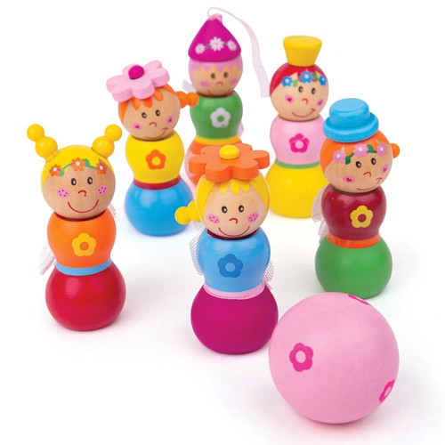 Bigjigs wooden fairy skittles - bigjigs,