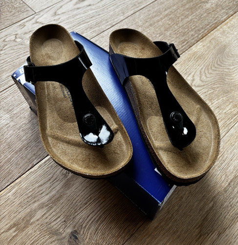 Birkenstock gizeh black patent - birkenstock,
