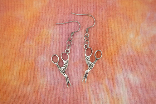 Stork scissors necklace - stork,