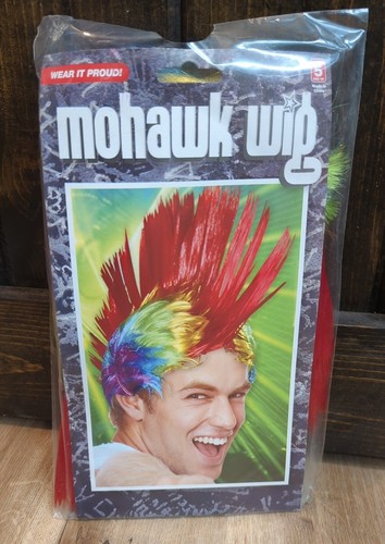 Pride rainbow mohawk wig - rainbow,