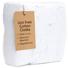 White 100% Cotton Lint Free