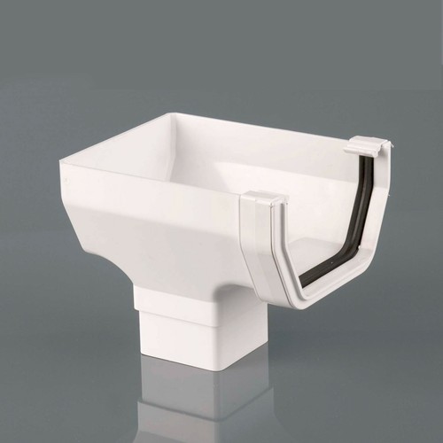 White square plastic gutter - white,