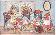 MARGARET TEMPEST The Patchwork Quilt Postcard Art Medici Society 1958 Vintage