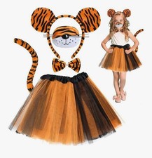 Tiger costume for kids - 5 piece - tutu, headband, tail, bow and nose fancy dres