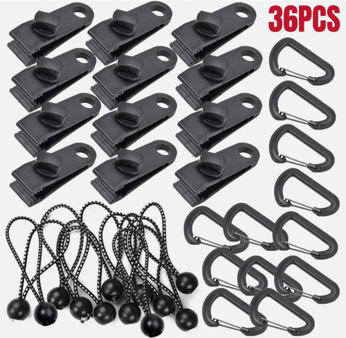 36pcs black heavy duty tarp - black,