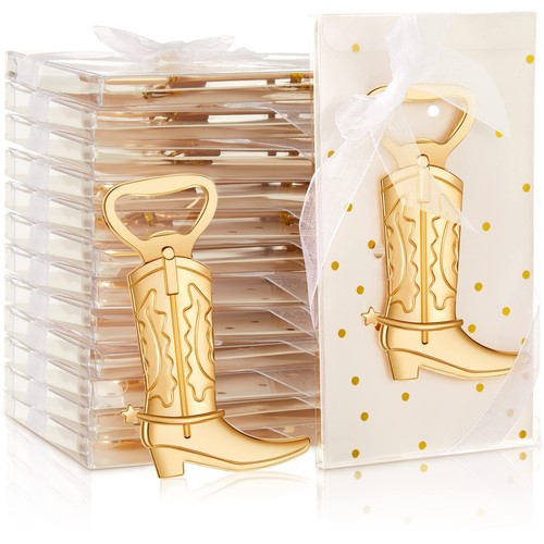 Gold metal cowboy boot - gold,
