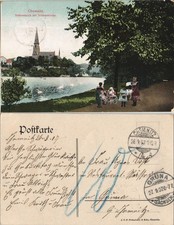 Postcard Chemnitz Castle Pond