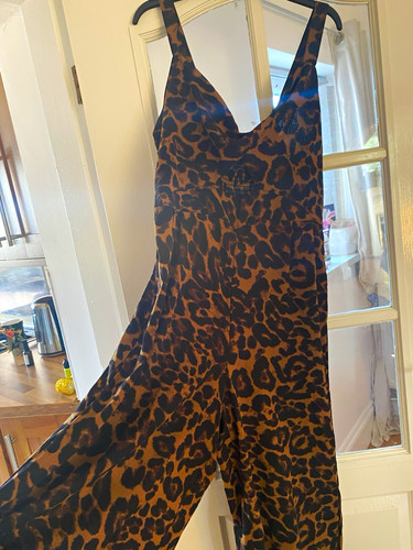 Leopard print jersey wide leg - leopard,