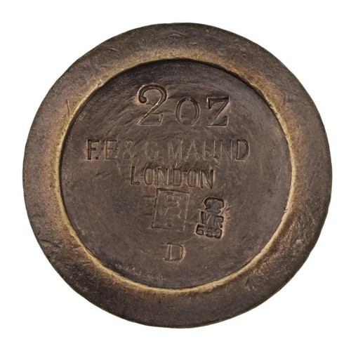 Victorian 2oz brass weight - brass,