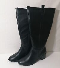 Evans Size 10 Wide E Black Knee High Boots BNWT