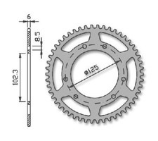 IGM Silver Rear Sprocket Derbi SENDA SM DRD 50 1305-0453-53T