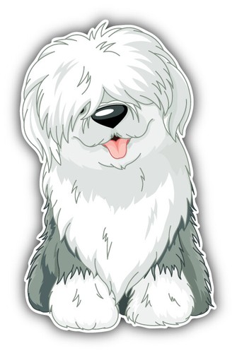 Old english sheepdog car - english,