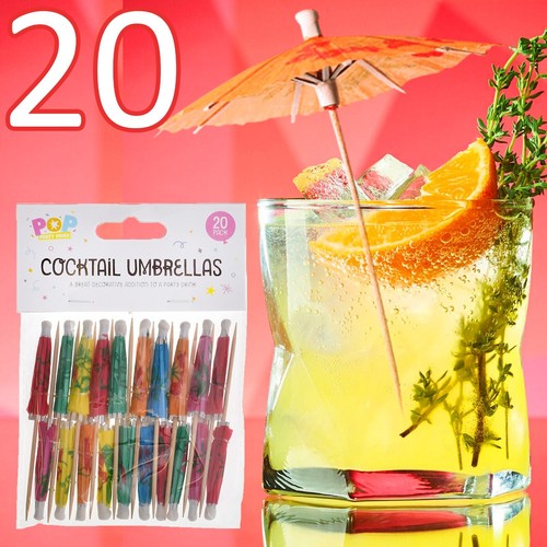Bright cocktail umbrellas - 20, x