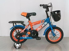 Kids Children Bike – Orange & Blue | 12" & 16" with Training Wheels & Basket