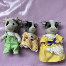 Sylvanian Families Friesian Cow father mother Child Figure girl bundle (ref17)
