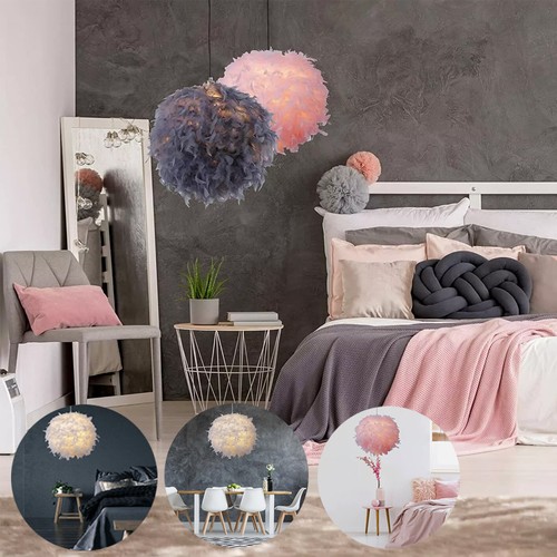 Feather lampshade ceiling - lampshade,
