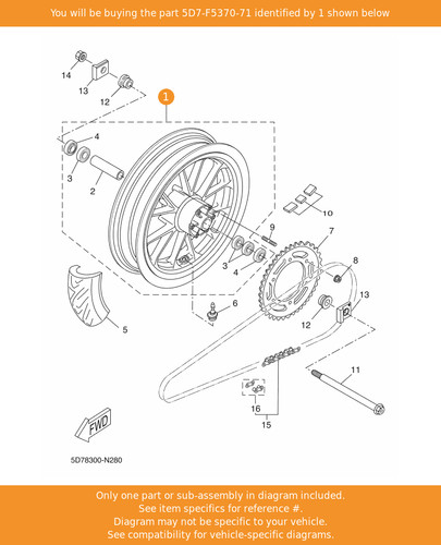 Yamaha cast wheel rear - yamaha,