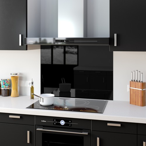 Kitchen glass splashback - kitchen,