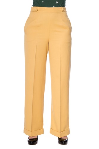 Mustard wide leg high waist - mustard,