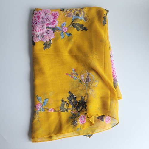 Joules yellow floral scarf - floral, |